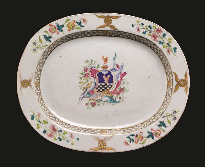 Chinese export porcelain armorial meat dish